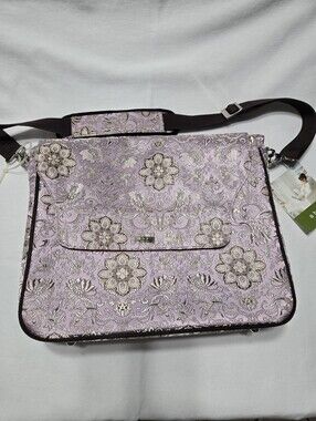 abbi New York Darci Collection Computer Bag And Briefcase Purple Floral Satin